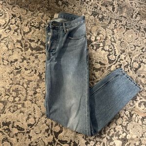 Straight leg light wash jeans